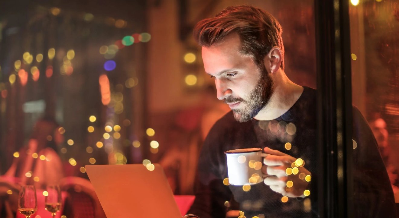 Person drinking coffee